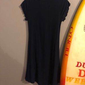 Black and blue stripped dress